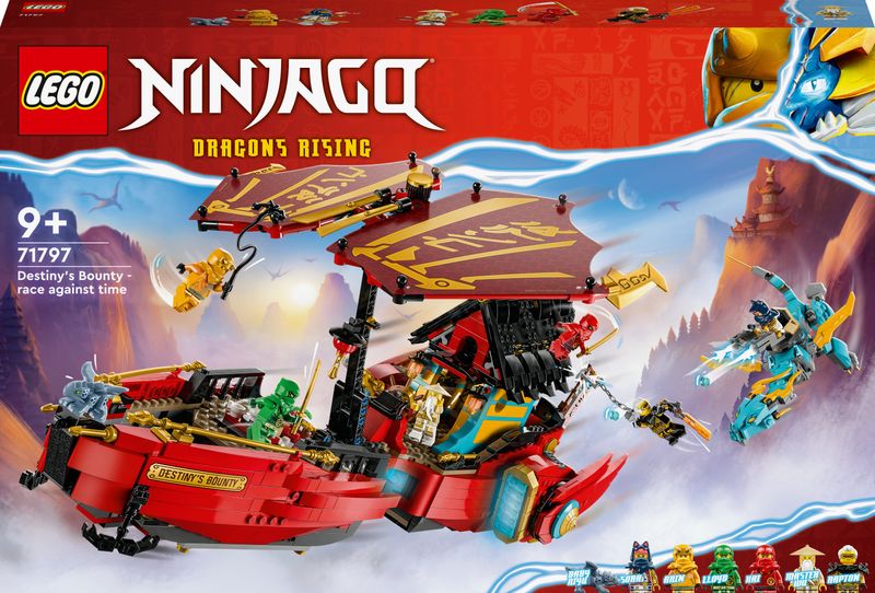 LEGO-NINJAGO-71797-Il-Vascello-del-Destino---Corsa-Contro-il-Tempo-Set-con-Nave-Giocattolo-2-Figure-di-Drago-e-6-Minifigure