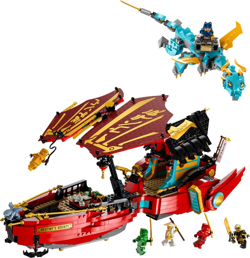 LEGO-NINJAGO-71797-Il-Vascello-del-Destino---Corsa-Contro-il-Tempo-Set-con-Nave-Giocattolo-2-Figure-di-Drago-e-6-Minifigure