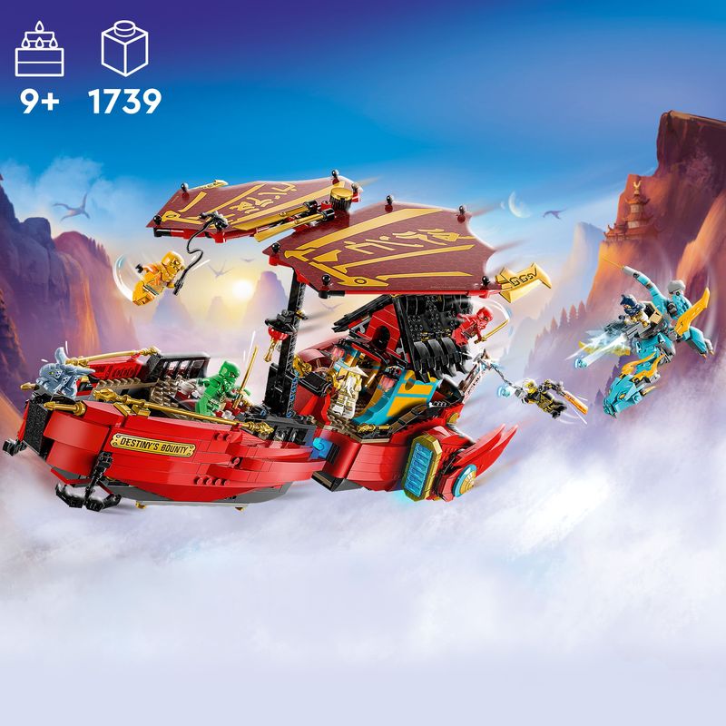 LEGO-NINJAGO-71797-Il-Vascello-del-Destino---Corsa-Contro-il-Tempo-Set-con-Nave-Giocattolo-2-Figure-di-Drago-e-6-Minifigure