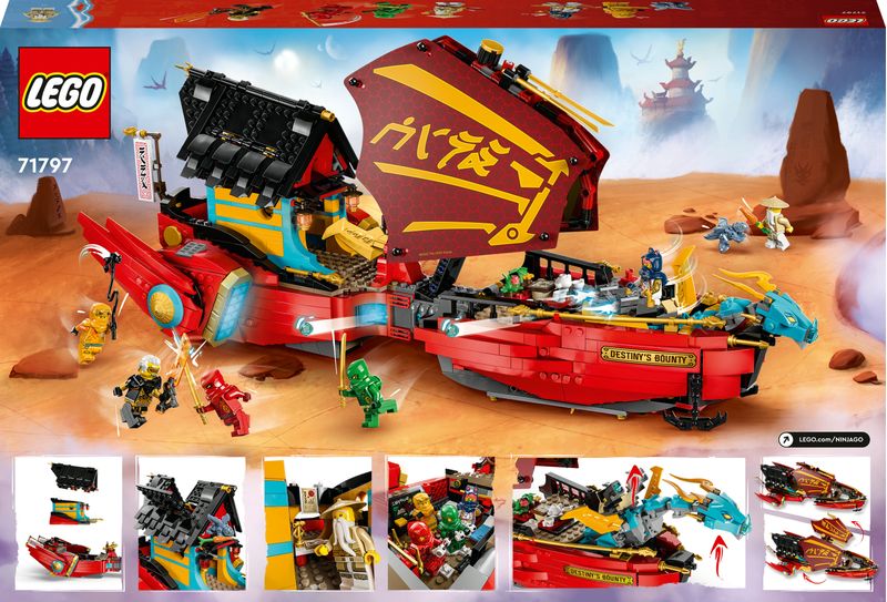 LEGO-NINJAGO-71797-Il-Vascello-del-Destino---Corsa-Contro-il-Tempo-Set-con-Nave-Giocattolo-2-Figure-di-Drago-e-6-Minifigure