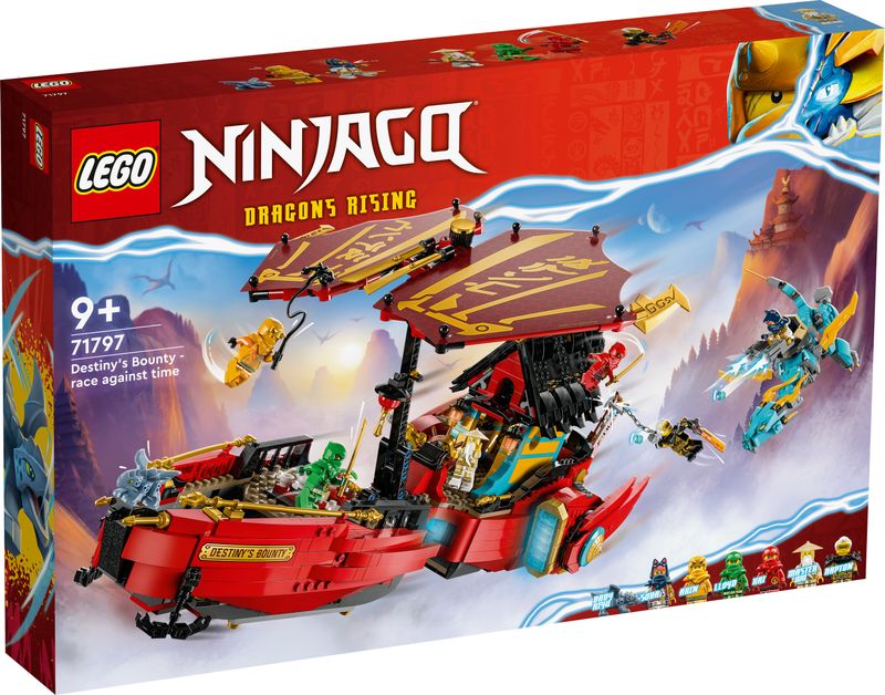 LEGO-NINJAGO-71797-Il-Vascello-del-Destino---Corsa-Contro-il-Tempo-Set-con-Nave-Giocattolo-2-Figure-di-Drago-e-6-Minifigure