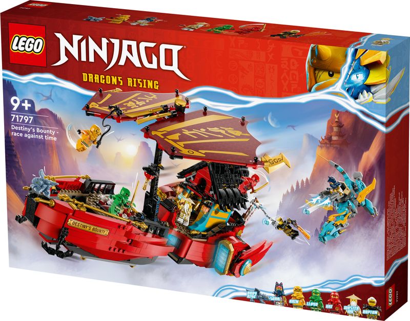 LEGO-NINJAGO-71797-Il-Vascello-del-Destino---Corsa-Contro-il-Tempo-Set-con-Nave-Giocattolo-2-Figure-di-Drago-e-6-Minifigure