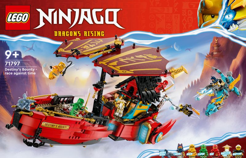 LEGO-NINJAGO-71797-Il-Vascello-del-Destino---Corsa-Contro-il-Tempo-Set-con-Nave-Giocattolo-2-Figure-di-Drago-e-6-Minifigure