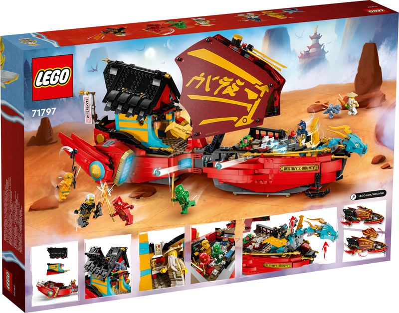 LEGO-NINJAGO-71797-Il-Vascello-del-Destino---Corsa-Contro-il-Tempo-Set-con-Nave-Giocattolo-2-Figure-di-Drago-e-6-Minifigure