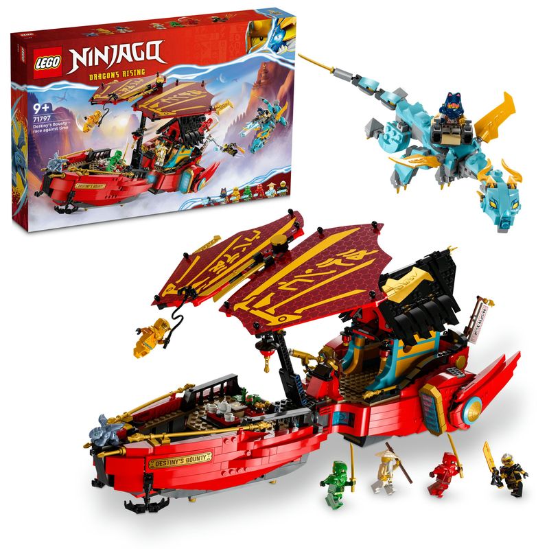 LEGO-NINJAGO-71797-Il-Vascello-del-Destino---Corsa-Contro-il-Tempo-Set-con-Nave-Giocattolo-2-Figure-di-Drago-e-6-Minifigure