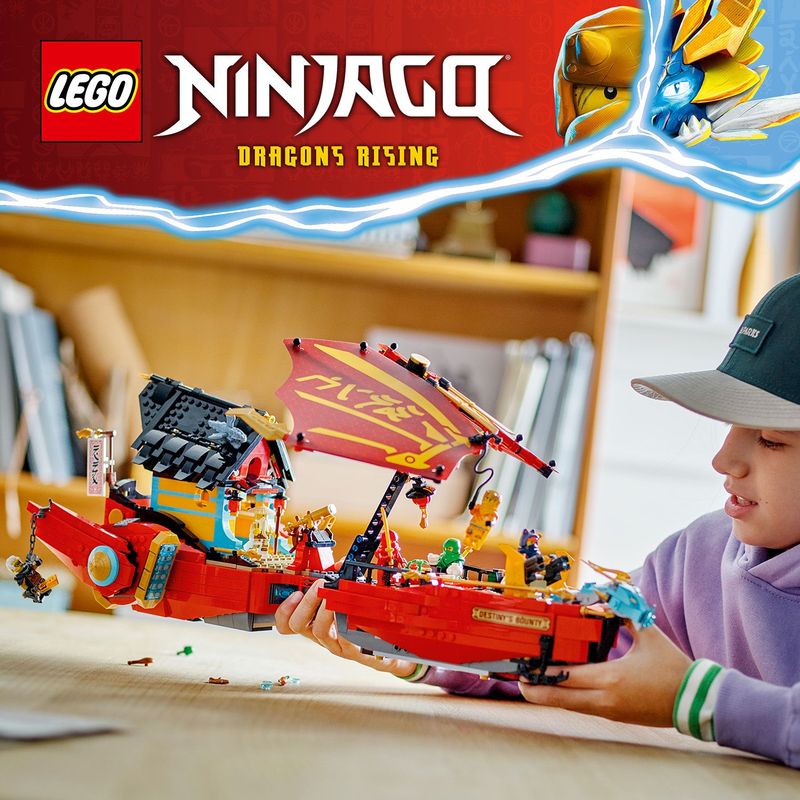 LEGO-NINJAGO-71797-Il-Vascello-del-Destino---Corsa-Contro-il-Tempo-Set-con-Nave-Giocattolo-2-Figure-di-Drago-e-6-Minifigure