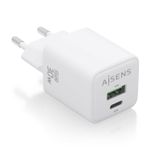 AISENS ASCH-30W2P037-W Caricabatterie per dispositivi mobili Universale Bianco AC Ricarica rapida Interno