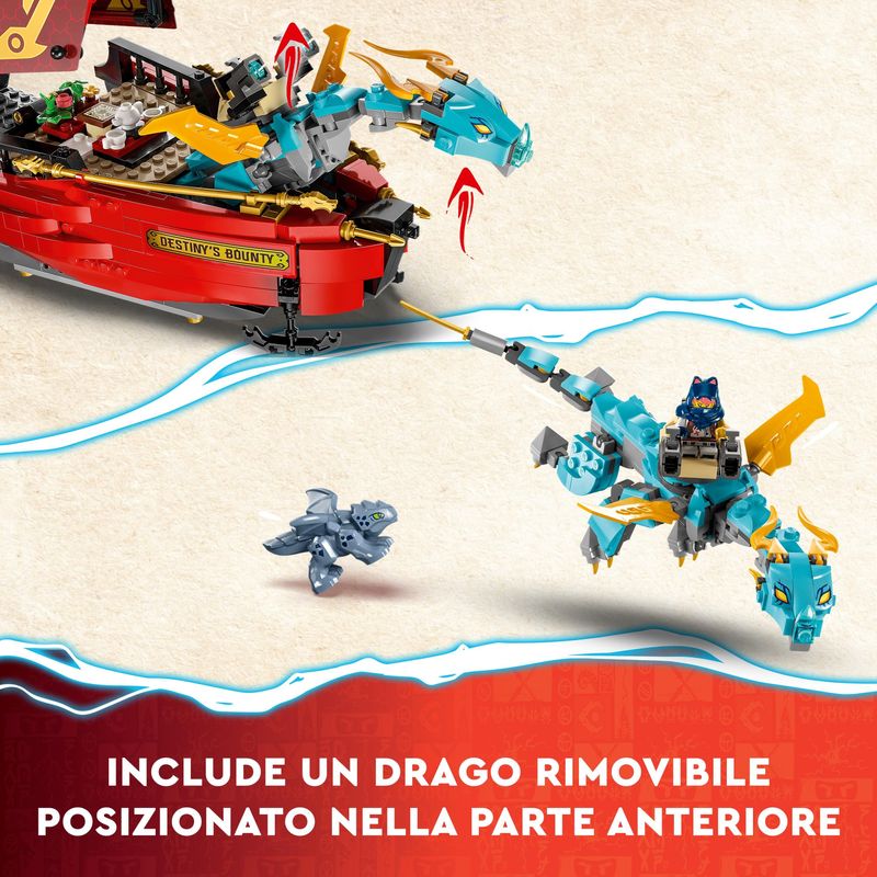 LEGO-NINJAGO-71797-Il-Vascello-del-Destino---Corsa-Contro-il-Tempo-Set-con-Nave-Giocattolo-2-Figure-di-Drago-e-6-Minifigure