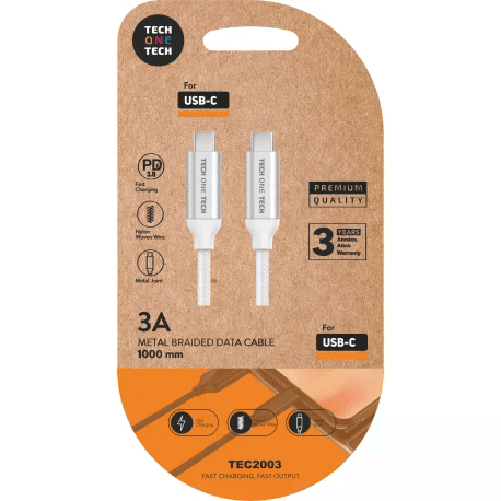 TECH1TECH-TEC2204-cavo-USB-1-m-USB-C-Bianco