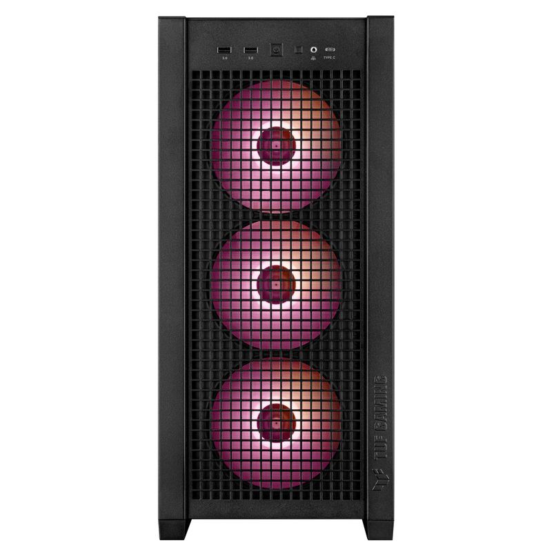 ASUS-TUF-GAMING-GT302-TG-ARGB-Black-Case-Gaming-E-ATX-Mid-Tower-Pannelli-Laterali-intercambiabili-Mesh-Vetro-Temperato-4-ventole-ARGB-preinstallate-da-140-x-28-mm-Nero