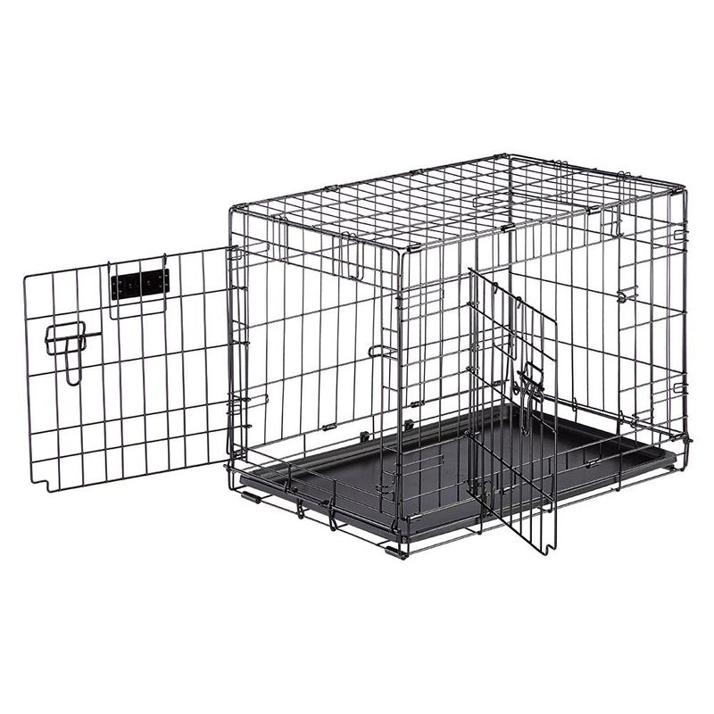 Ferplast-Gabbia-per-cani-pieghevole-DOG-INN-60-Recinto-per-cuccioli-Trasportino-in-metallo-Separatore-incluso-Porta-doppia-con-chiusura-di-sicurezza-641-x-447-x-h-492-cm-Nero