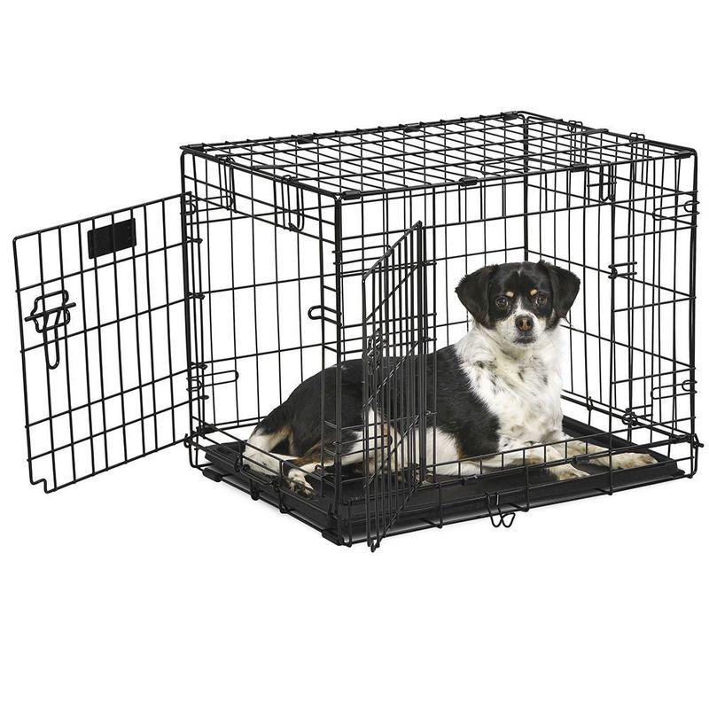 Ferplast-Gabbia-per-cani-pieghevole-DOG-INN-60-Recinto-per-cuccioli-Trasportino-in-metallo-Separatore-incluso-Porta-doppia-con-chiusura-di-sicurezza-641-x-447-x-h-492-cm-Nero