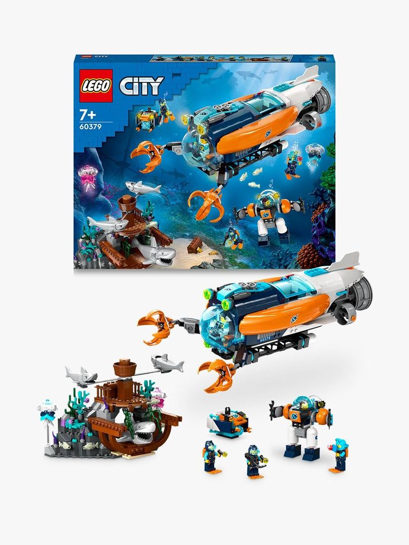 LEGO-City-60379-Sottomarino-per-Esplorazioni-Abissali-Giocattolo-con-Drone-e-Relitto-di-Barca-Regalo-per-Bambini-7--Anni