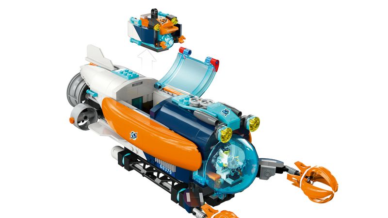 LEGO-City-60379-Sottomarino-per-Esplorazioni-Abissali-Giocattolo-con-Drone-e-Relitto-di-Barca-Regalo-per-Bambini-7--Anni