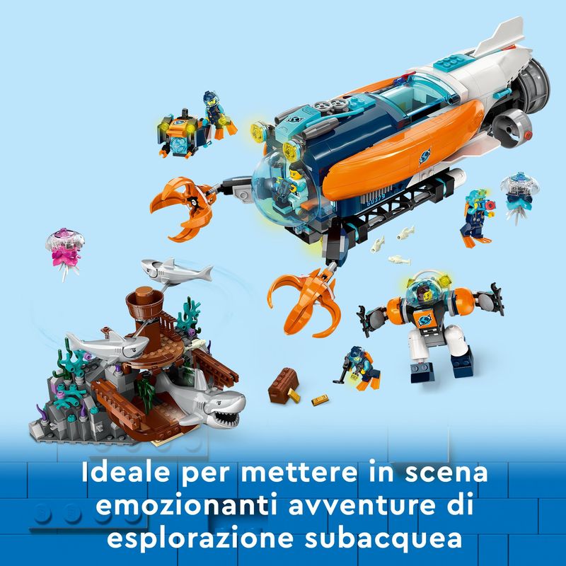 LEGO-City-60379-Sottomarino-per-Esplorazioni-Abissali-Giocattolo-con-Drone-e-Relitto-di-Barca-Regalo-per-Bambini-7--Anni