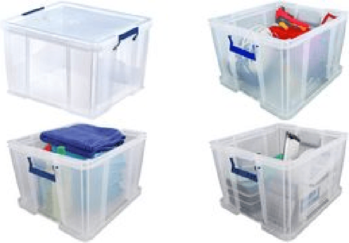 Fellowes Aufbewahrungsbox ProStore, 48 Liter, transparent transparent klar, aus stofestem