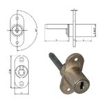 OMR 163447 Serratura Mobili Applicazione Perno Verticale