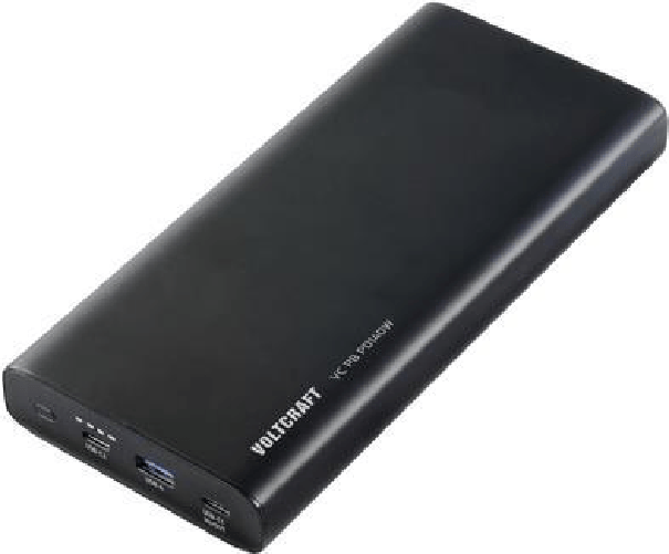 VOLTCRAFT VC PB PD140W Powerbank 22400 mAh Quick Charge 3.0, Power Delivery 3.0 Li-Ion Schwarz (matt