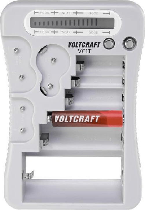 Voltcraft Batterietester VC1T Messbereich 1.5 V 3 6 9 V Batterie (VC-12613270)