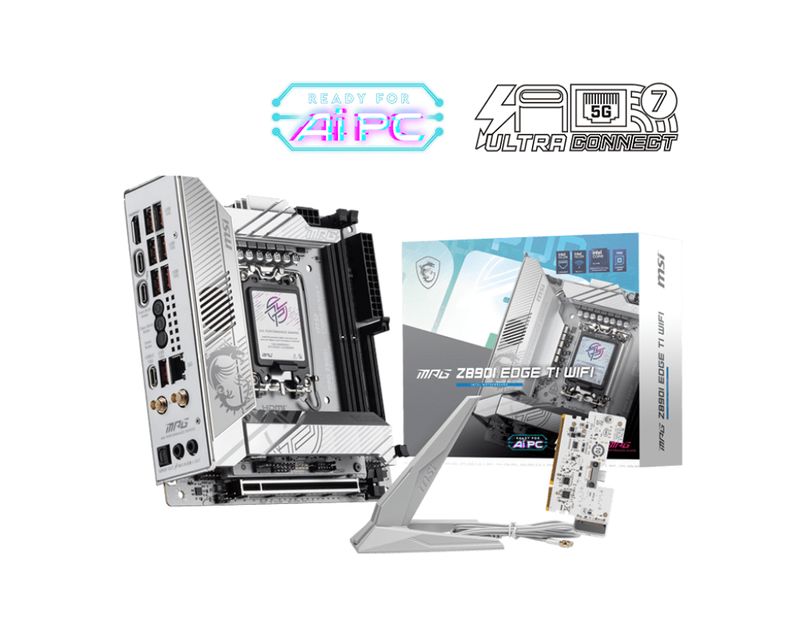 MSI-MPG-Z890I-EDGE-TI-WIFI-Scheda-Madre-Mini-ITX-supporta-i-processori-Intel-Core-Ultra--Serie-2--LGA-1851-VRM-110A-SPS-Memory-Boost-DDR5--8600-MT-s-OC--PCIe-5.0-x16-M.2-Gen5-Wi-Fi-7-5G-LAN