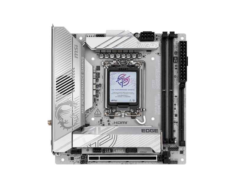 MSI-MPG-Z890I-EDGE-TI-WIFI-Scheda-Madre-Mini-ITX-supporta-i-processori-Intel-Core-Ultra--Serie-2--LGA-1851-VRM-110A-SPS-Memory-Boost-DDR5--8600-MT-s-OC--PCIe-5.0-x16-M.2-Gen5-Wi-Fi-7-5G-LAN