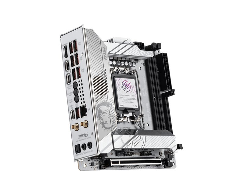 MSI-MPG-Z890I-EDGE-TI-WIFI-Scheda-Madre-Mini-ITX-supporta-i-processori-Intel-Core-Ultra--Serie-2--LGA-1851-VRM-110A-SPS-Memory-Boost-DDR5--8600-MT-s-OC--PCIe-5.0-x16-M.2-Gen5-Wi-Fi-7-5G-LAN