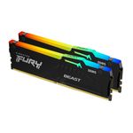 Kingston FURY Beast Nero RGB XMP 32GB 6800MT-s DDR5 CL34 DIMM Memoria Gaming per Computer Fissi Kit da 2