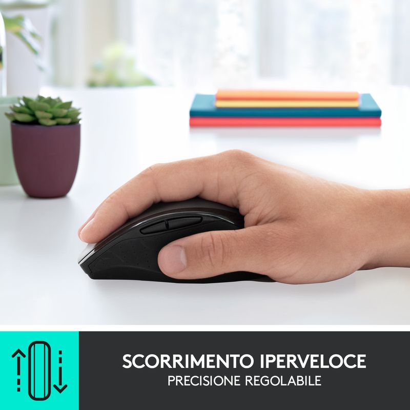 Logitech-705-Marathon-Mouse-Wireless-Ricevitore-USB-Unifying-24-GHz-1000-DPI-5-Pulsanti-Programmabili-Durata-Batteria-di-3-Anni-Compatibile-con-PC-Mac-Laptop-Chromebook---Nero