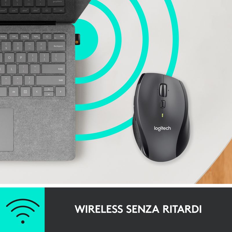 Logitech-705-Marathon-Mouse-Wireless-Ricevitore-USB-Unifying-24-GHz-1000-DPI-5-Pulsanti-Programmabili-Durata-Batteria-di-3-Anni-Compatibile-con-PC-Mac-Laptop-Chromebook---Nero
