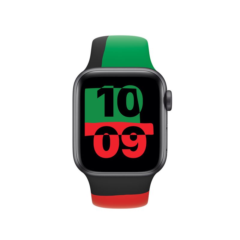 Apple-MUQ63ZM-A-accessorio-indossabile-intelligente-Band-Nero-Verde-Rosso-Fluoroelastomero