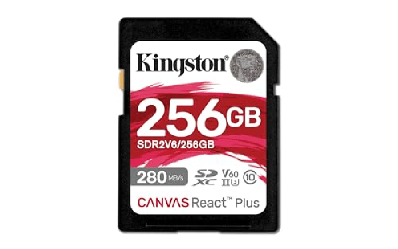 Kingston Technology 256GB Canvas React Plus SDXC UHS-II 280R/150W U3 V60 for Full HD/4K
