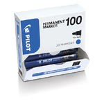 PILOT Marcatore Permanente Markers 100 - punta tonda 4,5 mm - blu - Pilot - conf. 15 + 5 pezzi