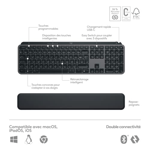 Logitech-MX-Keys-S-Combo---Tastiera-e-Mouse-Grafite-AZERTY