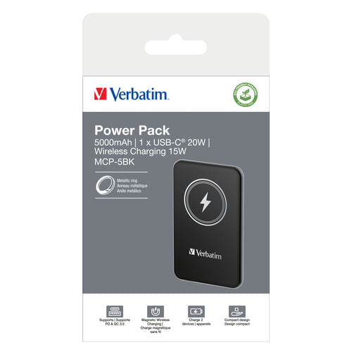 Power-Bank-Wireless-Magnetico-5000-mAh---Ricarica-Veloce-Verbatim