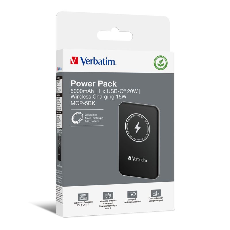 Power-Bank-Wireless-Magnetico-5000-mAh---Ricarica-Veloce-Verbatim