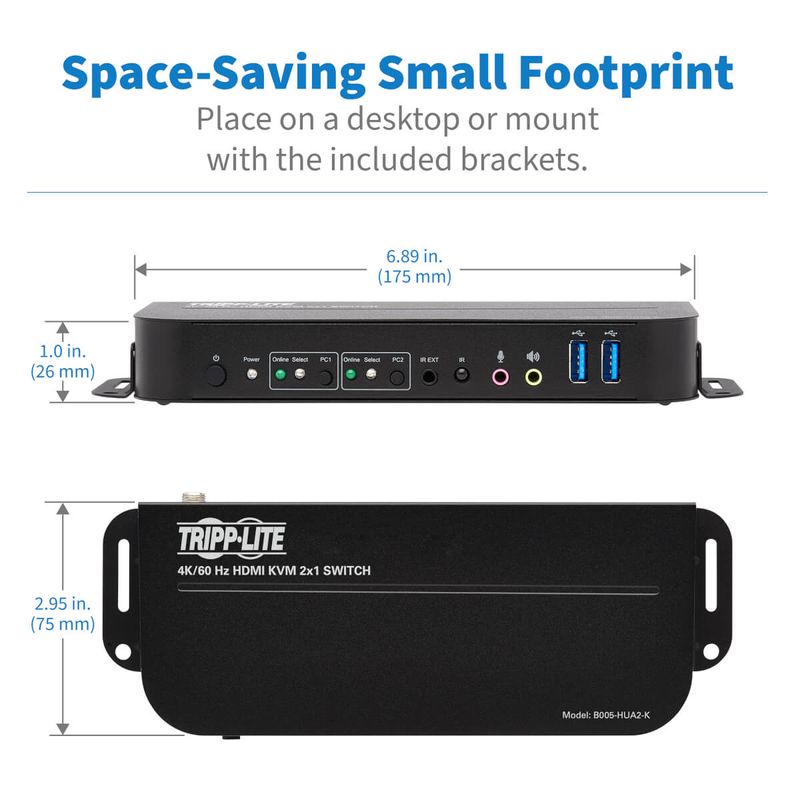 Tripp-Lite-B005-HUA2-K-switch-per-keyboard-video-mouse--kvm--Nero