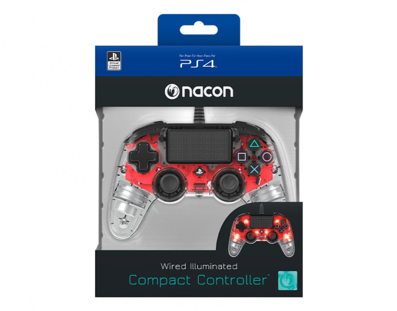 Nacon-Controller-Wired-Rosso-Luminoso-PS4-Playstation-4-