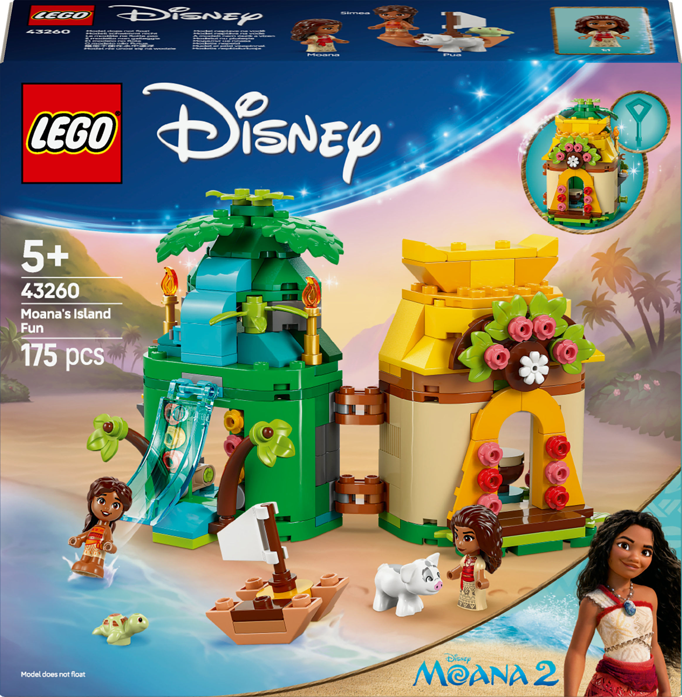 LEGO Set Disney Moana Divertimento sull'Isola di Vaiana 43260 Blocchi Creativi per Bambini e Appassionati di Costruzioni