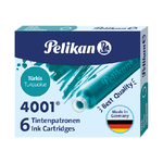 Pelikan SCATOLA 6 CARTUCCE INCHIOSTRO TP/6 TURCHESE PELIKAN 4001