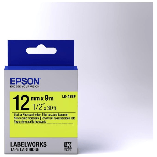 Epson-Nastro-fondo-Fluorescente-Giallo-per-testo-Nero-12-9-LK-4YBF