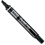 Pentel N 60 marcatore permanente Punta smussata Nero 12 pz