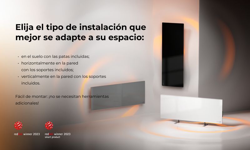 AENO-Infrarot-Heizkorper-Premium-Eco-Smart-LED-GH4S-700W-BK-retail-Interno-Nero-Riscaldatore-ambiente-elettrico-a-infrarossi