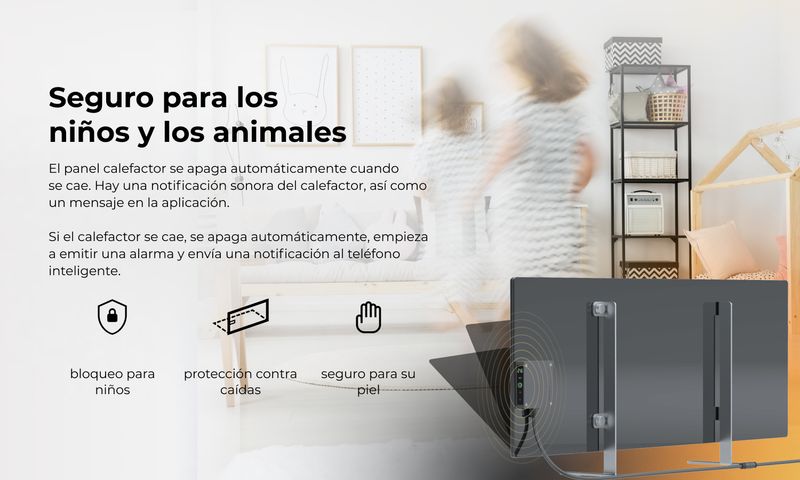 AENO-Infrarot-Heizkorper-Premium-Eco-Smart-LED-GH4S-700W-BK-retail-Interno-Nero-Riscaldatore-ambiente-elettrico-a-infrarossi