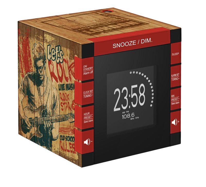 Bigben-Interactive-RR70PROCKWOOD-radio-Orologio-Digitale-Nero-Marrone-Rosso