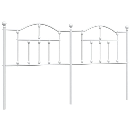 vidaXL-Testiera-in-Metallo-Bianco-160-cm