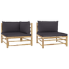 vidaXL-Set-Divani-da-Giardino-2-pz-con-Cuscini-Grigio-Scuro-in-Bambu