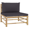 vidaXL-Set-Divani-da-Giardino-2-pz-con-Cuscini-Grigio-Scuro-in-Bambu
