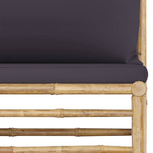 vidaXL-Set-Divani-da-Giardino-2-pz-con-Cuscini-Grigio-Scuro-in-Bambu