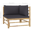vidaXL-Set-Divani-da-Giardino-2-pz-con-Cuscini-Grigio-Scuro-in-Bambu