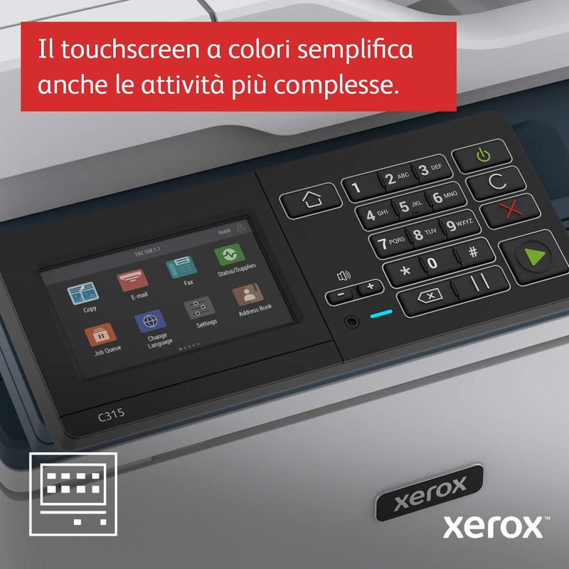 Xerox-C315-A4-33-ppm-Stampante-fronte-retro-wireless-PS3-PCL5e-6-2-vassoi-Totale-251-fogli